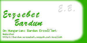 erzsebet bardun business card